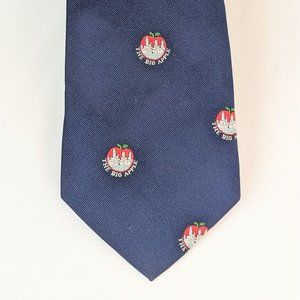 Men's Navy Blue New York The Big Apple Tie Vtg Navy Blue Kipper Tie Fathers Day